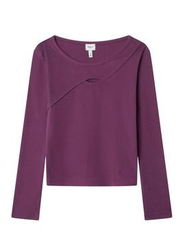 Top Pepe Jeans Avery bordeaux per bambina