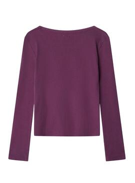 Top Pepe Jeans Avery bordeaux per bambina