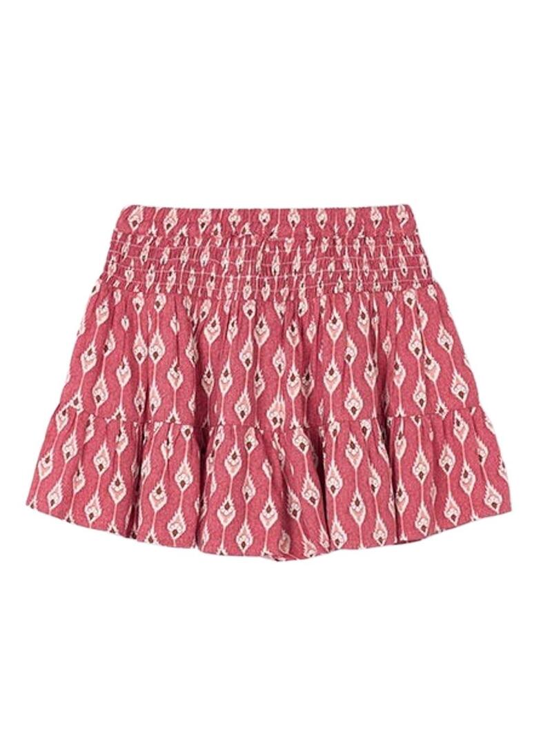 Gonna pantalone stampata rossa Mayoral per ragazza