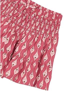 Gonna pantalone stampata rossa Mayoral per ragazza