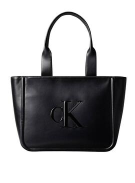 Borsa Calvin Klein Jeans Bold tote nera per donna