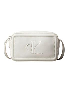 Borsa Calvin Klein Jeans Bold Camera bianca per donna