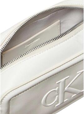Borsa Calvin Klein Jeans Bold Camera bianca per donna