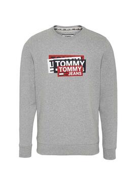 Felpe Tommy Jeans Multi Corp Logo Grigio Uomo