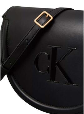 Borsa Calvin Klein Jeans Bold Saddle nera per donna