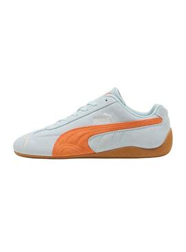 Sneakers Puma Speedcat OG azzurro e arancione per donna.