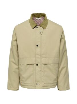 Giacca Only and Sons Kosmo beige per uomo