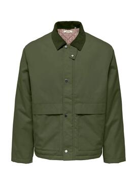 Cappotto verde Only and Sons Kosmo per uomo