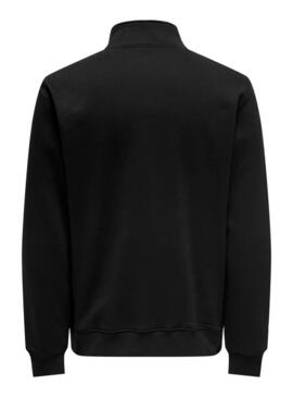 Felpa Only and Sons Curated Zip nera per uomo