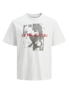 Maglietta Jack and Jones Rolling Stones bianca per uomo
