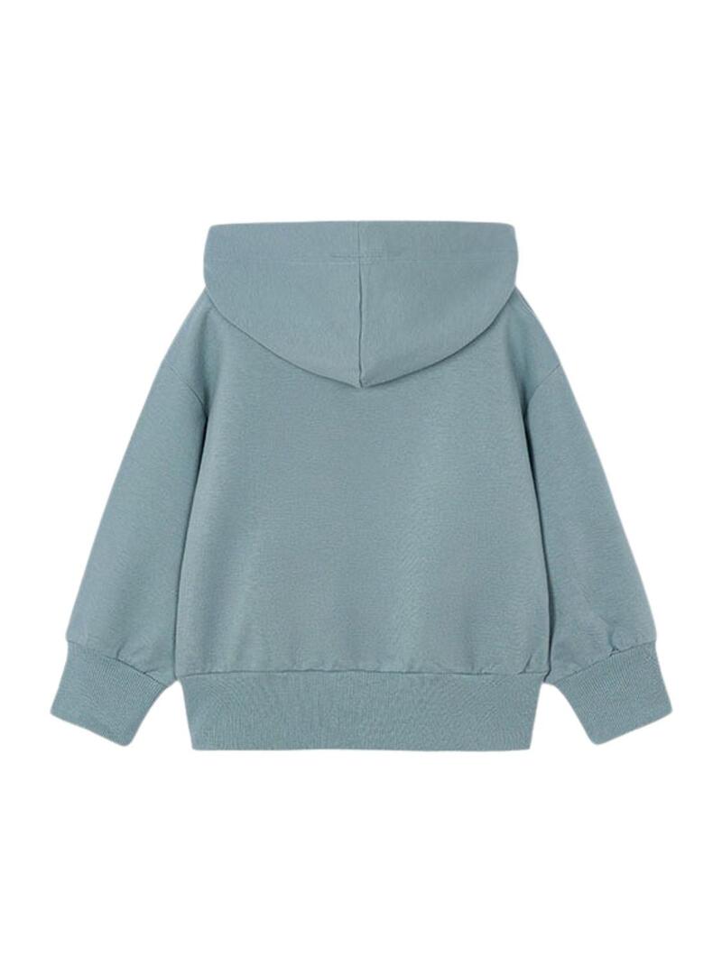 Felpa con zip blu Mayoral per bambina