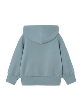 Felpa con zip blu Mayoral per bambina