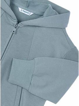 Felpa con zip blu Mayoral per bambina