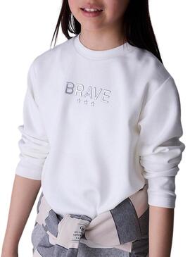 Felpa Mayoral Brave bianca per ragazza