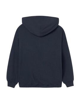 Felpa lunga Mayoral blu scuro per bambina