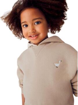 Set Mayoral felpa e gonna cargo beige bambina
