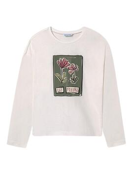 Maglietta Mayoral fiore bianco per bambina