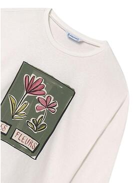 Maglietta Mayoral fiore bianco per bambina
