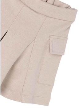 Gonna-pantaloni Mayoral in maglia beige per bambina