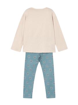 Set Mayoral leggings blu e maglietta per bambina.