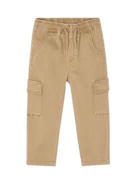 Pantaloni cargo Mayoral color cammello unisex
