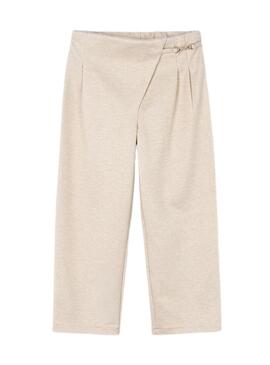 Pantaloni Mayoral a coste beige per bambina.