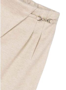 Pantaloni Mayoral a coste beige per bambina.