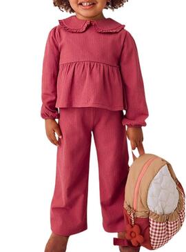 Set Mayoral pantaloni e camicetta bordeaux per bambina