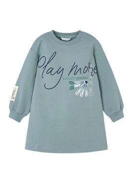 Abito in felpa Mayoral a balze blu per bambina