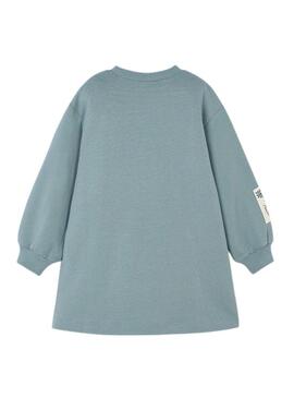 Abito in felpa Mayoral a balze blu per bambina