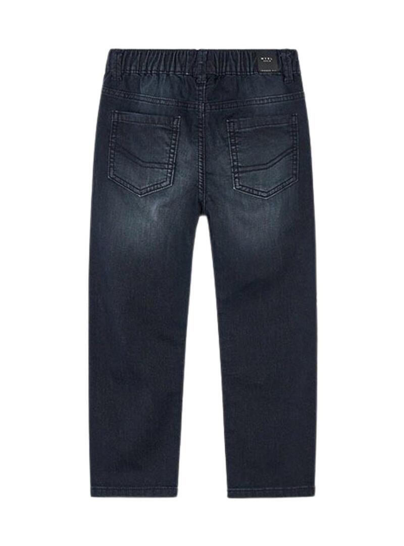 Pantaloni in denim Mayoral jogger neri per bambini