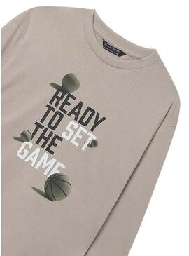 Set 2 magliette Mayoral beige e nere per ragazzi.