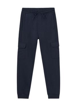Pantaloni Mayoral in maglia cargo blu marino per bambino