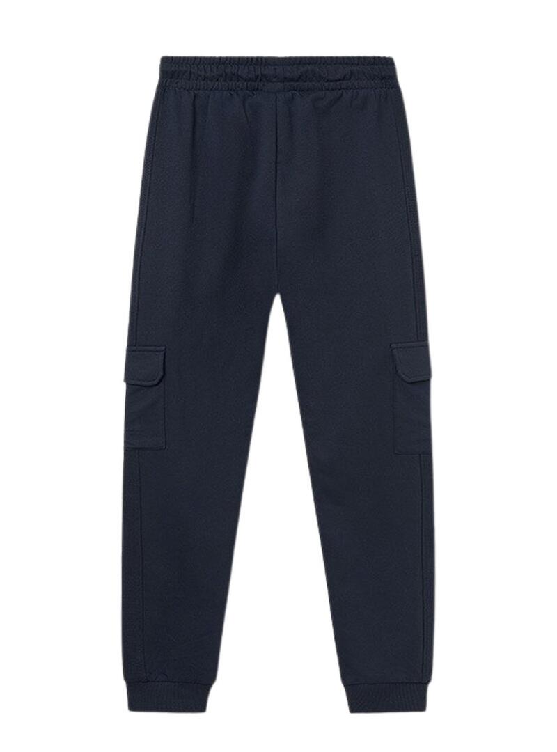 Pantaloni Mayoral in maglia cargo blu marino per bambino