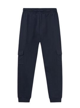 Pantaloni Mayoral in maglia cargo blu marino per bambino