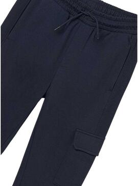Pantaloni Mayoral in maglia cargo blu marino per bambino