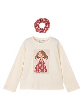 Maglietta Mayoral con elastico beige per bambina