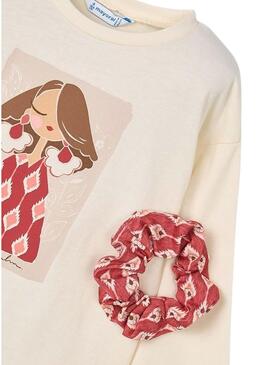 Maglietta Mayoral con elastico beige per bambina