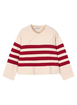 Maglia a righe Mayoral con collo a barchetta per bambina.