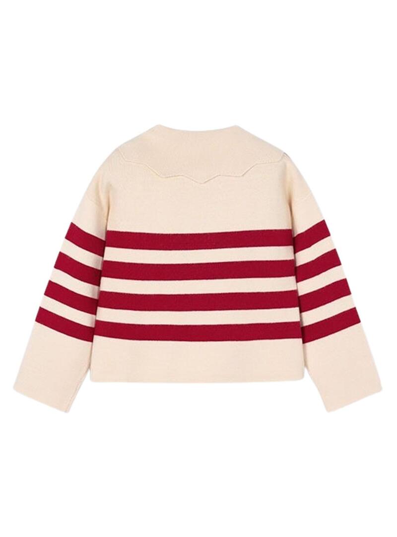 Maglia a righe Mayoral con collo a barchetta per bambina.