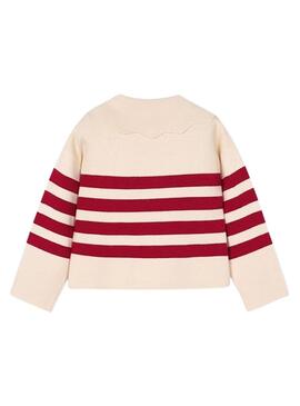 Maglia a righe Mayoral con collo a barchetta per bambina.