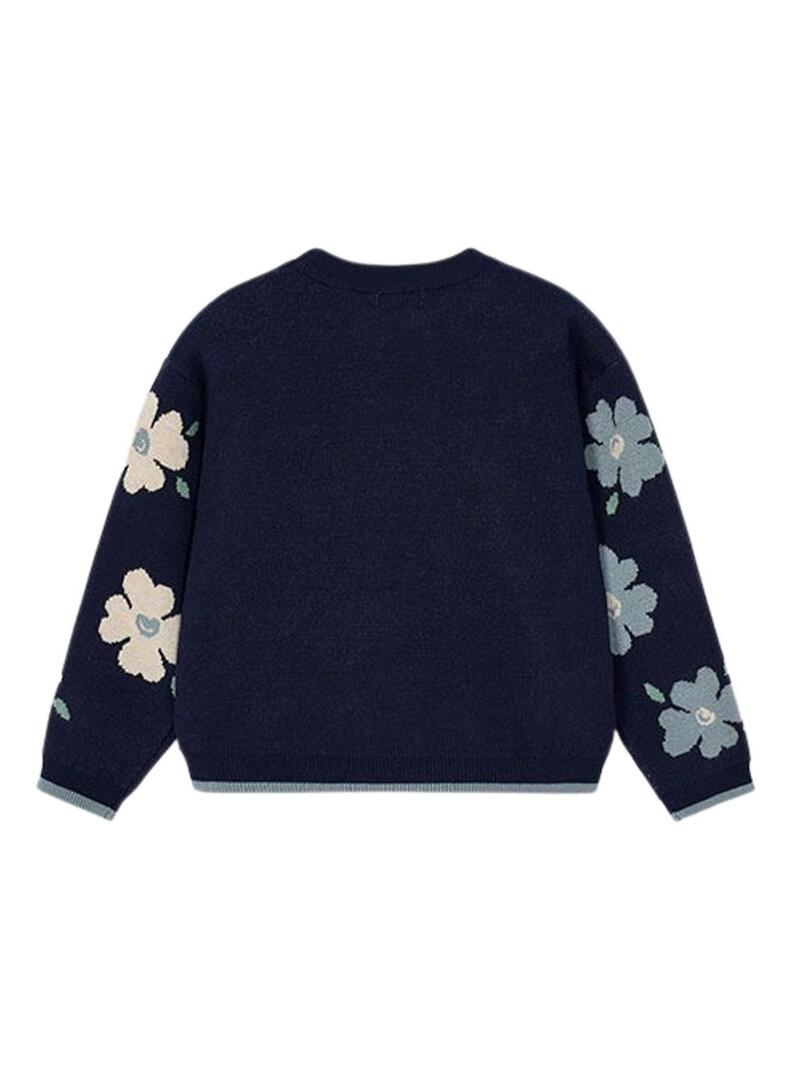 Maglia Mayoral jacquard fiori marini per bambina.