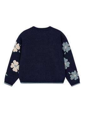 Maglia Mayoral jacquard fiori marini per bambina.