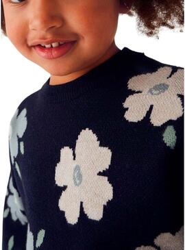 Maglia Mayoral jacquard fiori marini per bambina.