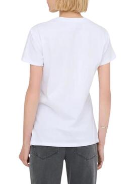 Maglietta Only Vibe Giraffa bianca per donna.