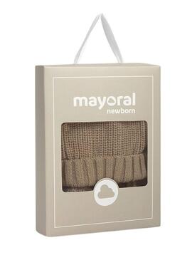 Set Mayoral berretto e guanti marrone per bambino