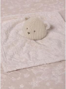 Set Mayoral in coperta e passegino beige per neonato.