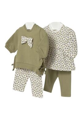 Set Mayoral 4 pezzi leggings verdi per bambini