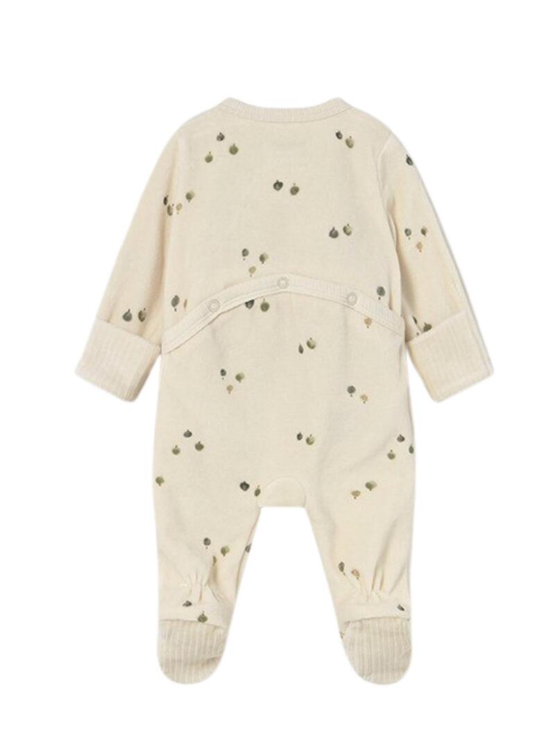 Pigiama Mayoral in pile stampato beige per bambini