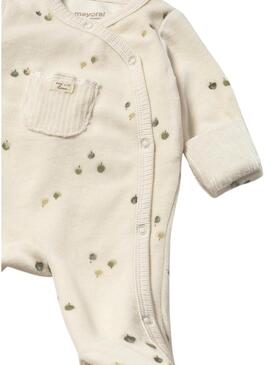 Pigiama Mayoral in pile stampato beige per bambini